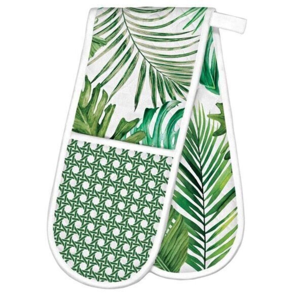 Michel‎ Design Works Cotton Kitchen Double Oven Glove  Palm Breeze Greeen White